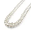 Akoya Double Strand Pearl Necklace With Platinum Diamond Clasp