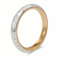18ct 2 Tone Rose and White Gold Engraved Vintage Band