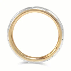 18ct 2 Tone Rose and White Gold Engraved Vintage Band