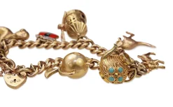 9ct and 14ct Yellow Gold Estate Charm Bracelet