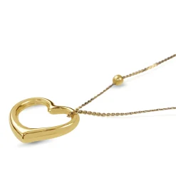 14ct and 10ct Yellow Gold Tilted Heart Necklace