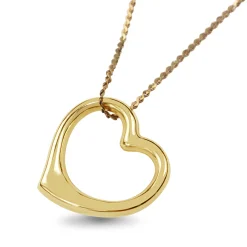 14ct and 10ct Yellow Gold Tilted Heart Necklace
