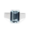 18ct and Palladium Aquamarine Solitaire Ring