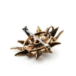 15ct Antique Yellow and Rose Gold Pearl and Diamond Brooch