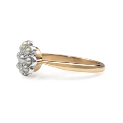 9ct Gold and Silver Antique Pearl Daisy / Flower Ring