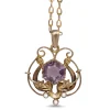 9ct Gold Antique Amethyst and Pearl Necklace