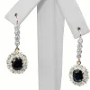 18ct Gold Antique Sapphire and Diamond Drop Earrings