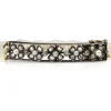 9ct Gold Rose Cut Diamond and Seed Pearl Floral Antique Bracelet