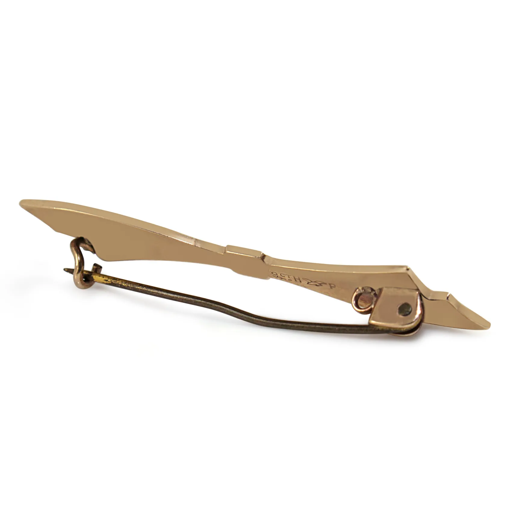 9ct Gold Vintage Etched Bow Brooch