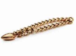 9ct Rose / Yellow Gold Curb Link Bracelet with Padlock Clasp