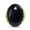 14ct Rose / Yellow Gold Onyx Vintage Ring