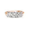 18ct Rose and White Gold 3 Stone Diamond Ring