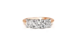 18ct Rose and White Gold 3 Stone Diamond Ring