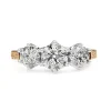 18ct Rose and White Gold 3 Stone Antique Style Diamond Ring