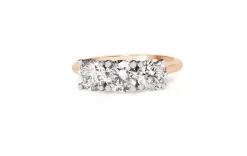 18ct Rose and White Gold 3 Stone Diamond Ring