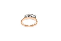 18ct Rose and White Gold 3 Stone Diamond Ring
