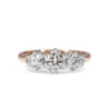 18ct Rose and White Gold Antique Style 3 Stone Diamond Ring