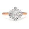 18ct Rose and White Gold Art Deco Style Ring