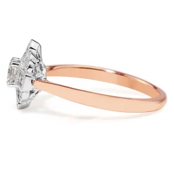 18ct Rose and White Gold Art Deco Style Ring