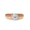 9ct Rose and White Gold Bezel Diamond Solitaire Ring