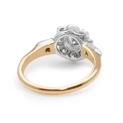 18ct Rose and White Gold Daisy Diamond Ring