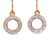 9ct Rose and White Gold Diamond Circle Drop Earrings