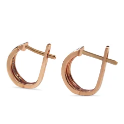 9ct Rose and White Gold Diamond Hoop Earrings