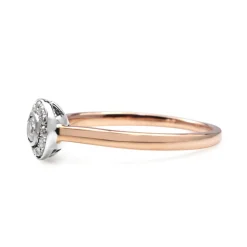 18ct Rose and White Gold Diamond Halo Ring