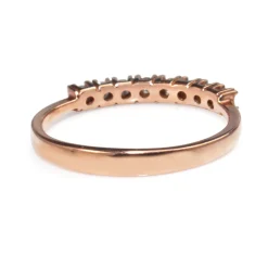 9ct Rose and White Gold Fine Diamond Band
