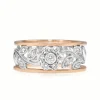 9ct Rose and White Gold Floral Diamond Ring