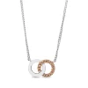 18ct Rose and White Gold Interlocking Circles Pink Diamond Necklace