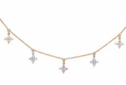 18ct Rose and White Gold Pink and White Diamond Chain / Necklace