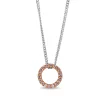 18ct Rose and White Gold Pink Diamond Circle Necklace