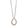 18ct Rose and White Gold Pink Diamond Pear Necklace