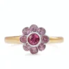 18ct Rose and White Gold Pink Sapphire Daisy Ring