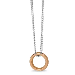 18ct Rose and White Gold Pink Diamond Circle Necklace