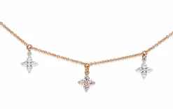 18ct Rose and White Gold Pink and White Diamond Chain / Necklace