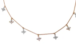 18ct Rose and White Gold Pink and White Diamond Chain / Necklace