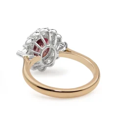 18ct Rose and White Gold Pink Sapphire and Diamond Daisy Ring