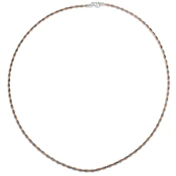 9ct Rose and White Gold Rope Style Omega Necklace