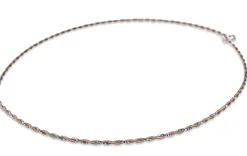 9ct Rose and White Gold Rope Style Omega Necklace