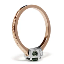 18ct Rose and White Gold Vintage Style Sapphire Ring