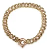 9ct Rose and Yellow Gold Fancy Style Belcher and Double Curb Link Bracelet