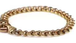 9ct Rose and Yellow Gold Fancy Style Belcher and Double Curb Link Bracelet