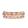 9ct Rose Gold 3 Row Diamond Band