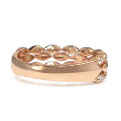 9ct Rose Gold 3 Row Diamond Band