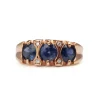 9ct Rose Gold 3 Sapphire and Diamond Ring