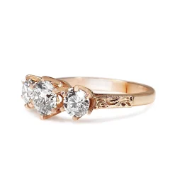18ct Rose Gold 3 Stone Diamond Ring