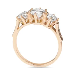 18ct Rose Gold 3 Stone Diamond Ring