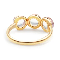 18ct Rose Gold 3 Stone Moonstone Ring